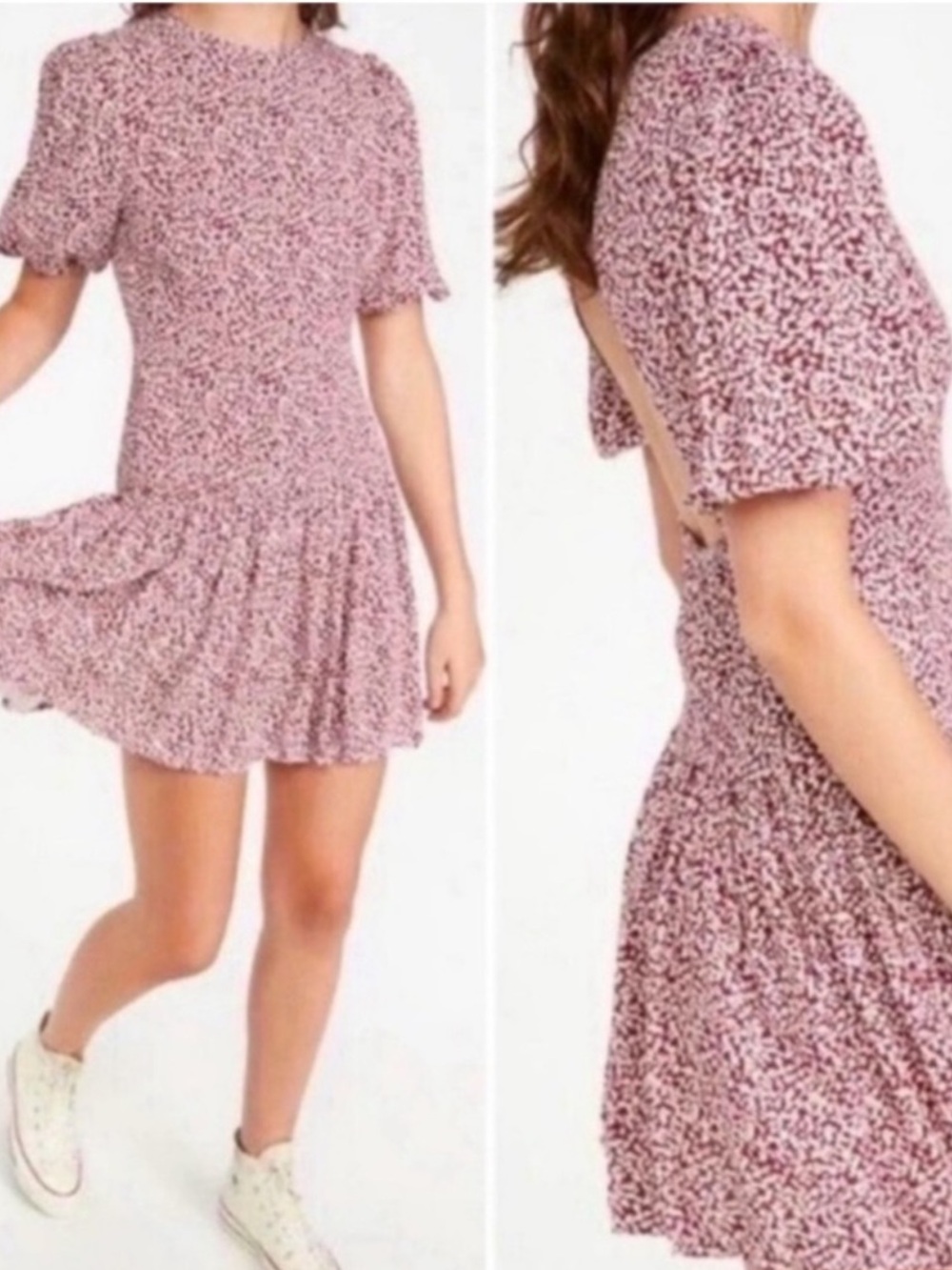 Free People Dancing In The Dark Puff Sleeve Mini Dress Medium